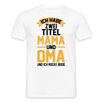 J’ai deux titres : Maman et Mamie - T-shirt homme - blanc - Devant - AI Model Male 178 dark (178cm)