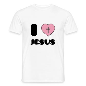 I Love Jesus - Men's T-Shirt - white - Front - AI Model Male 178 dark (178cm)