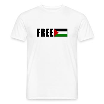 Free palestine - T-shirt homme - blanc - Devant - AI Model Male 178 dark (178cm)