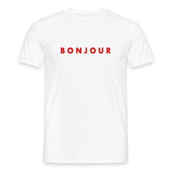 Bonjour - Männer T-Shirt - Weiß - Vorne - AI Model Male 178 dark (178cm)