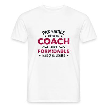 It's Not Easy To Be Such A Great Coach - Men's T-Shirt - white - Front - AI Model Male 178 dark (178cm)