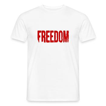 freedom - Men's T-Shirt - white - Front - AI Model Male 178 dark (178cm)
