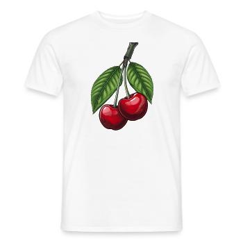 Kirschen am Zweig - Männer T-Shirt - Weiß - Vorne - AI Model Male 178 dark (178cm)