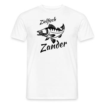 Last throw target fish Zander fishing - Men's T-Shirt - white - Front - AI Model Male 178 dark (178cm)