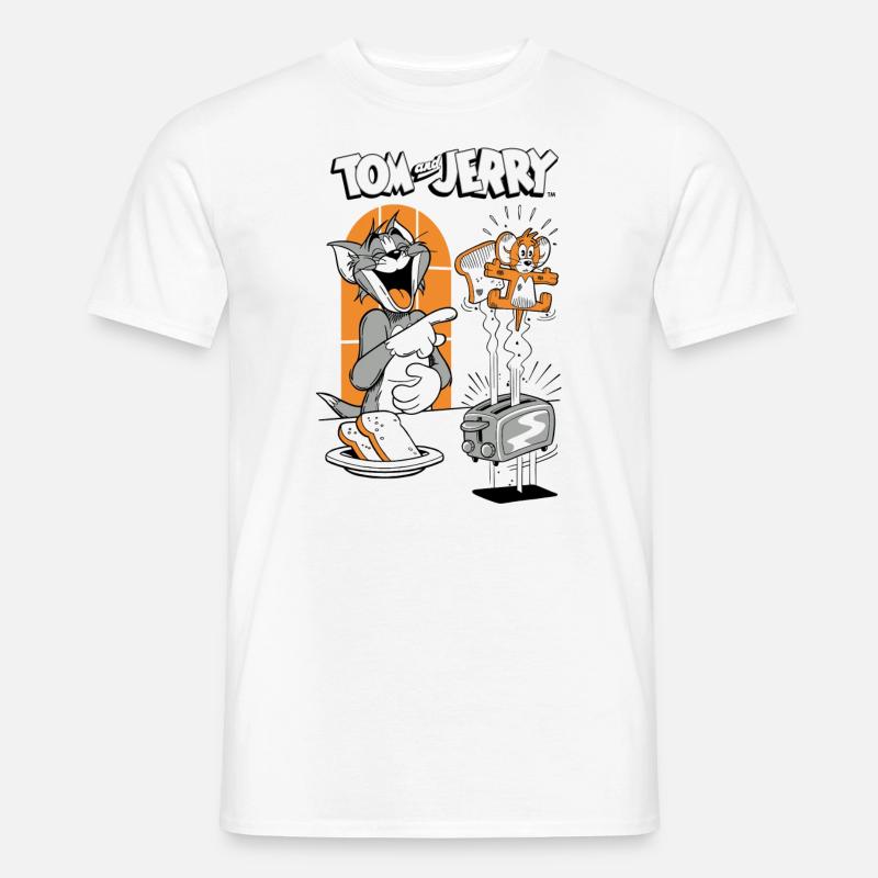 Tom and Jerry Mouse Toast - Mænd T-shirt - hvid