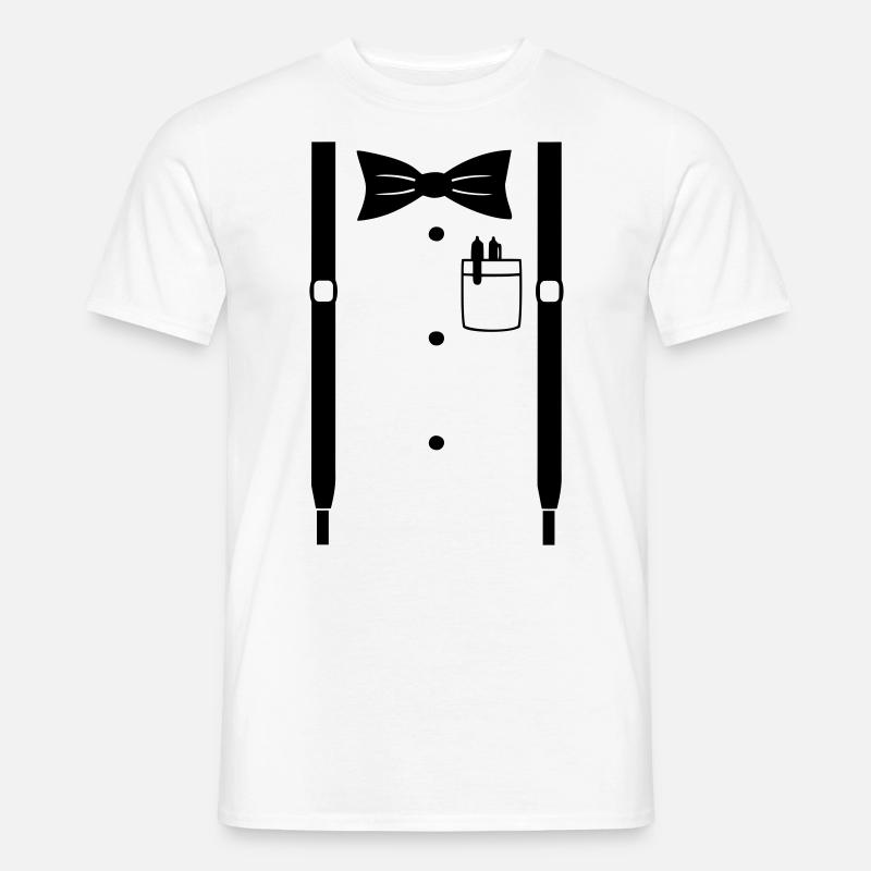 Bretelle uomo farfallino carnevale in maschera - T-shirt uomo - bianco