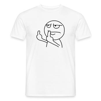 Middle Finger Fuck You Fuck off Comic Cartoon Humor - Men's T-Shirt - white - Front - AI Model Male 178 dark (178cm)