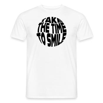 Take the Time to smile - Männer T-Shirt - Weiß - Vorne - AI Model Male 178 dark (178cm)