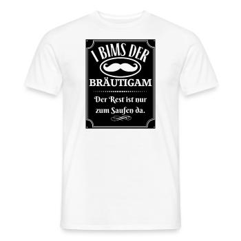 I BIMS DER BRÄUTIGAM - DER REST IST ZUM SAUFEN DA - Männer T-Shirt - Weiß - Vorne - AI Model Male 178 dark (178cm)
