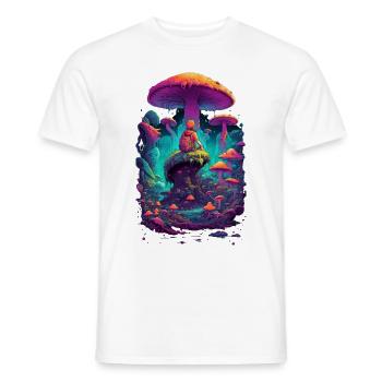 Mushroom Jungle Fantasy World - T-shirt homme - blanc - Devant - AI Model Male 178 dark (178cm)