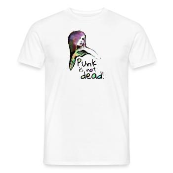 Punk, Punk is not, dead, Punks, Rock, Punkrock,emo - Men's T-Shirt - white - Front - AI Model Male 178 dark (178cm)