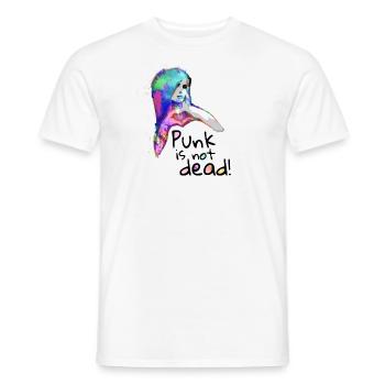 Punk, Punk is not, dead, Punks, Rock, Punkrock,emo - Men's T-Shirt - white - Front - AI Model Male 178 dark (178cm)