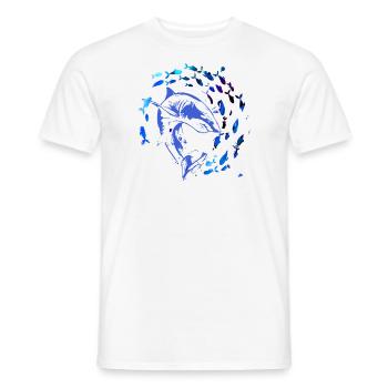 School of fish,fish,painting,graffiti,shark - Men's T-Shirt - white - Front - AI Model Male 178 dark (178cm)