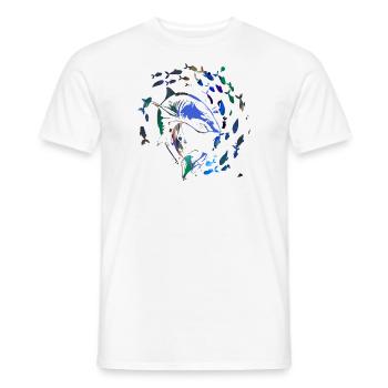 School of fish,fish,painting,graffiti,shark - Men's T-Shirt - white - Front - AI Model Male 178 dark (178cm)