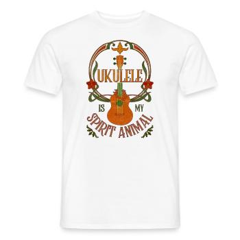 Ukulele is my spirit animal - Men's T-Shirt - white - Front - AI Model Male 178 dark (178cm)