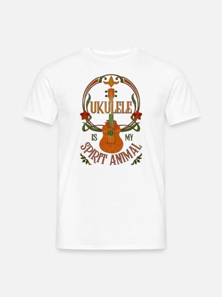 Ukulele er mit åndedyr - Mænd T-shirt - hvid