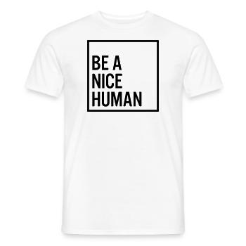 Soyez un humain gentil - T-shirt homme - blanc - Devant - AI Model Male 178 dark (178cm)