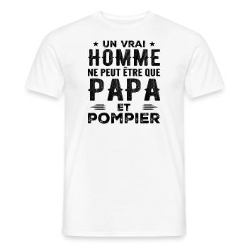 A Real Man Is Just a Dad and a Fireman - Men's T-Shirt - white - Front - AI Model Male 178 dark (178cm)