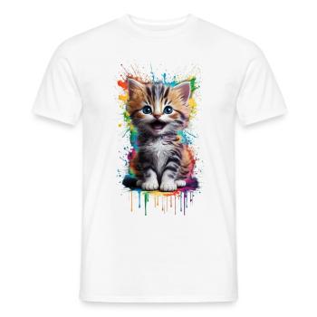 Graffiti de chat - T-shirt homme - blanc - Devant - AI Model Male 178 dark (178cm)