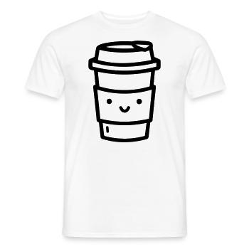 Kaffeebecher - Männer T-Shirt - Weiß - Vorne - AI Model Male 178 dark (178cm)