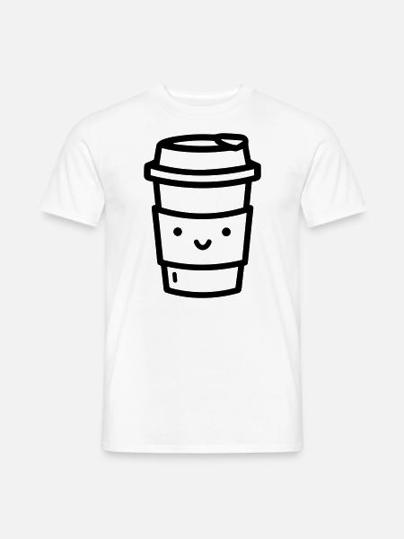 Kaffeebecher - Männer T-Shirt - Weiß