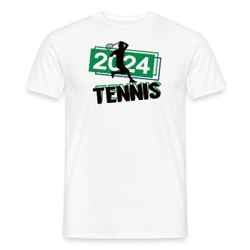 Tennis Spieler Team Turnier Mannschaft in 2024 - Männer T-Shirt - Weiß - Vorne - AI Model Male 178 dark (178cm)