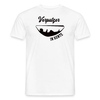 Verputzer in Rente Rentenbeginn Verputzerei Chef - Männer T-Shirt - Weiß - Vorne - AI Model Male 178 dark (178cm)