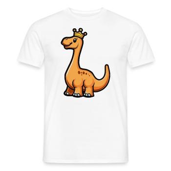 Dinosaur brontosaurus cartoon crown - Men's T-Shirt - white - Front - AI Model Male 178 dark (178cm)