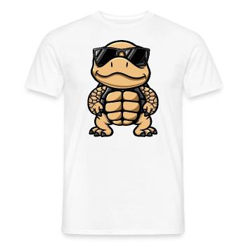 Tortue Bande dessinée cool - T-shirt homme - blanc - Devant - AI Model Male 178 dark (178cm)