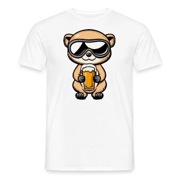 Bière après-ski Meerkat - T-shirt homme - blanc - Devant - AI Model Male 178 dark (178cm)