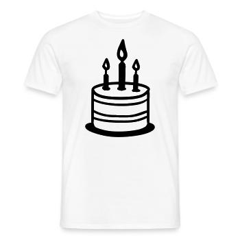 Gateau d'anniversaire - T-shirt homme - blanc - Devant - AI Model Male 178 dark (178cm)
