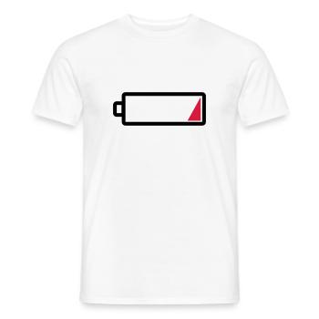 Empty - no power - tired - charge battery - Men's T-Shirt - white - Front - AI Model Male 178 dark (178cm)