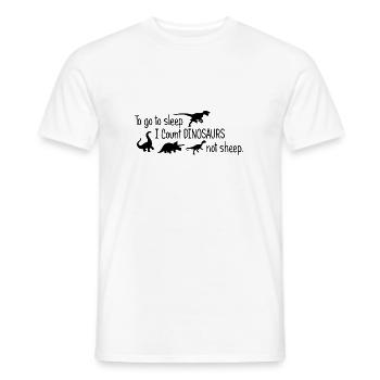 To go to sleep - i count Dinosaurs - not sheep - Men's T-Shirt - white - Front - AI Model Male 178 dark (178cm)