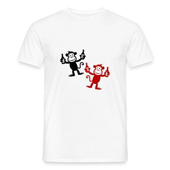 Monkey Bière Drôle De Fête Célibataire - T-shirt homme - blanc - Devant - AI Model Male 178 dark (178cm)