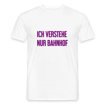 I only understand train station - Men's T-Shirt - white - Front - AI Model Male 178 dark (178cm)