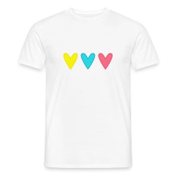 HERZ. HERZ. HEILIGER VALENTINSTAG. LIEBE. LIEBE. PAAR. - Männer T-Shirt - Weiß - Vorne - AI Model Male 178 dark (178cm)