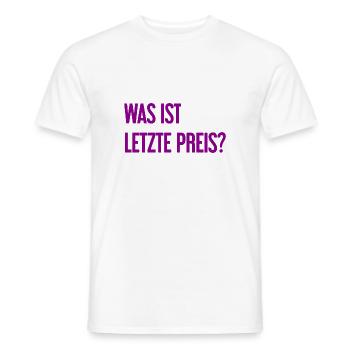 Was ist letzte Preis? - Männer T-Shirt - Weiß - Vorne - AI Model Male 178 dark (178cm)