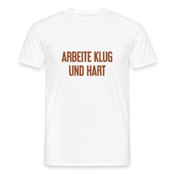 Work Smart And Hard – Success Motto For Doers - Men's T-Shirt - white - Front - AI Model Male 178 dark (178cm)