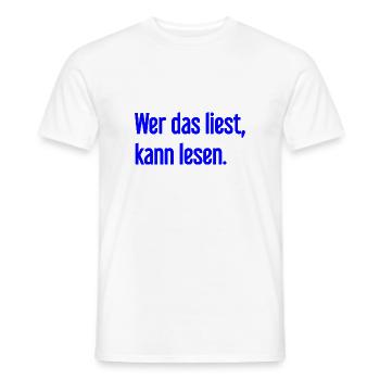 If you read this, you can read. - Men's T-Shirt - white - Front - AI Model Male 178 dark (178cm)