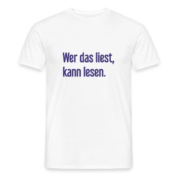 If you read this, you can read. - Men's T-Shirt - white - Front - AI Model Male 178 dark (178cm)
