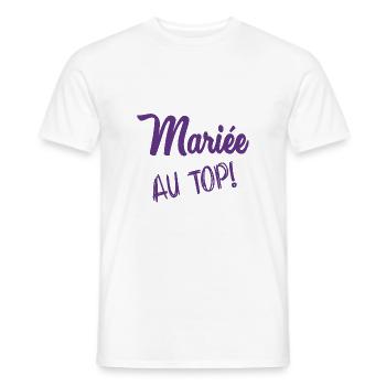 MARIEE. FUTURE MARIEE. EVJF - T-shirt homme - blanc - Devant - AI Model Male 178 dark (178cm)