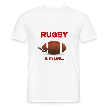 J'adore le rugby! i love rugby! - T-shirt homme - blanc - Devant - AI Model Male 178 dark (178cm)