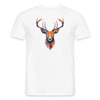 Hirsch geometrisch - Männer T-Shirt - Weiß - Vorne - AI Model Male 178 dark (178cm)