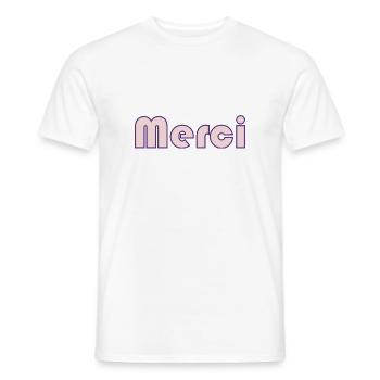 MAÎTRESSE. MAITRE. MERCI. MERCI MAÎTRESSE. MAITRE - T-shirt homme - blanc - Devant - AI Model Male 178 dark (178cm)