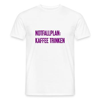 Kaffee-Notfallplan - Männer T-Shirt - Weiß - Vorne - AI Model Male 178 dark (178cm)