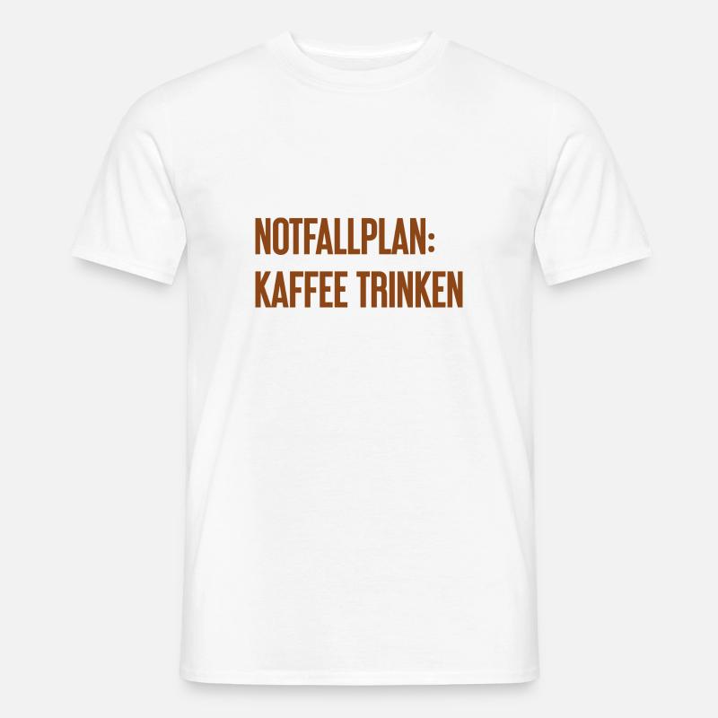 Kaffee-Notfallplan - Männer T-Shirt - Weiß