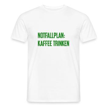 Kaffee-Notfallplan - Männer T-Shirt - Weiß - Vorne - AI Model Male 178 dark (178cm)