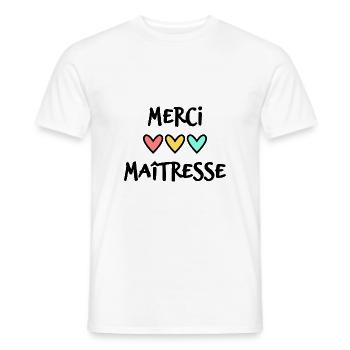 MISTRESS. THANK YOU. THANK YOU MISTRESS - Men's T-Shirt - white - Front - AI Model Male 178 dark (178cm)