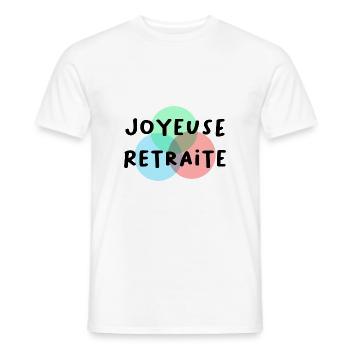RETIREMENT. HAPPY RETIREMENT. HAPPY RETIREMENT - Men's T-Shirt - white - Front - AI Model Male 178 dark (178cm)
