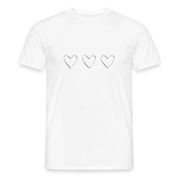 HERZ. HERZ. HEILIGER VALENTINSTAG. LIEBE. LIEBE. PAAR. - Männer T-Shirt - Weiß - Vorne - AI Model Male 178 dark (178cm)